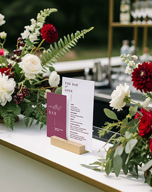 estacionario de casamento menu bar lovely