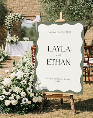 estacionario de casamento welcome board nature