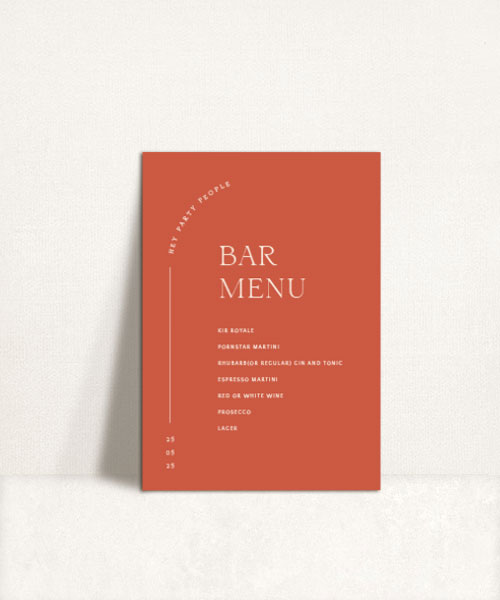 Estacionário de casamentos menu bar