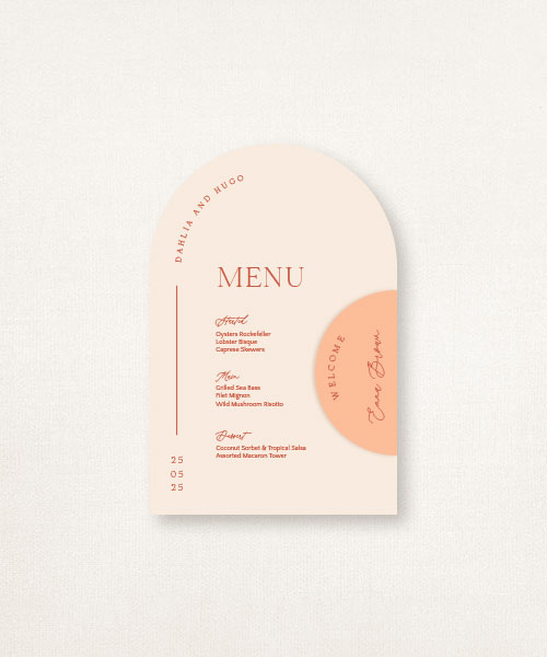 Estacionário de casamentos menu