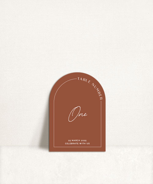 Estacionário de casamentos semi-custom table number Aura