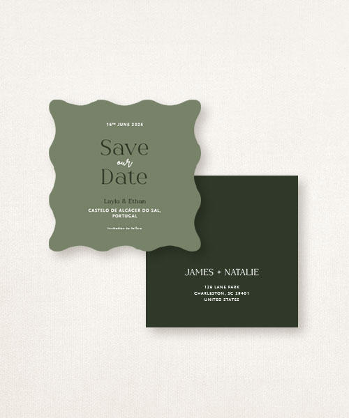 Estacionário de casamentos semi-custom save the date Nature