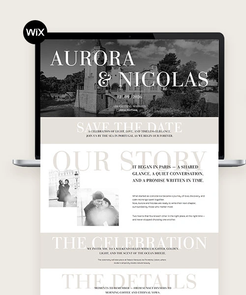 Design de website para convite digital de casamento