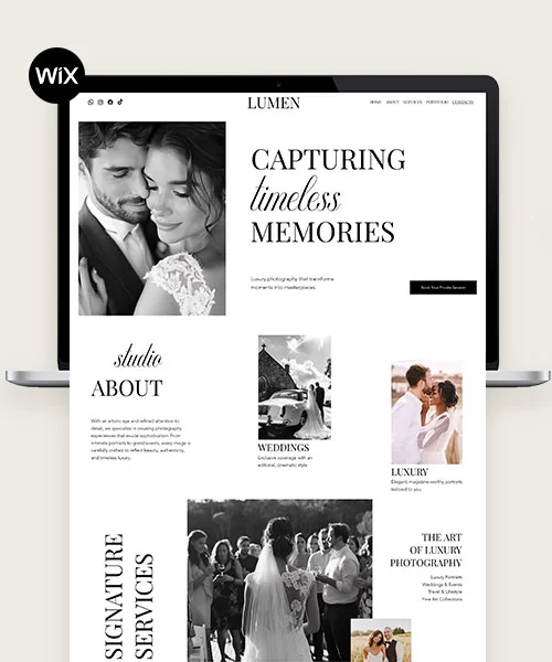 Template Wix moderno para marca digital