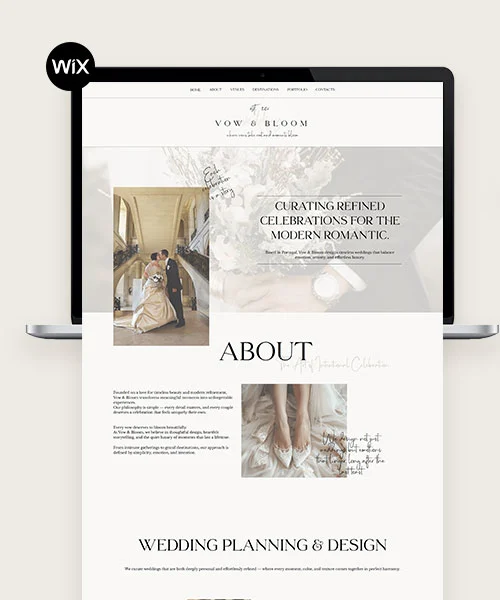 Design de site Wix para negócios profissionais
