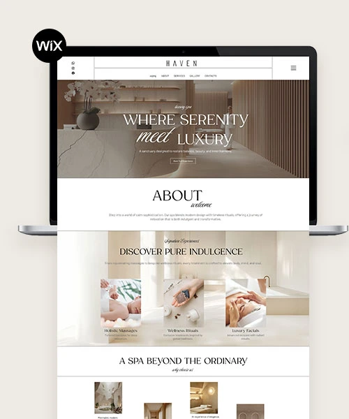 Design Wix elegante e minimalista