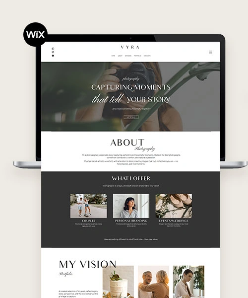 Template Wix profissional para website moderno